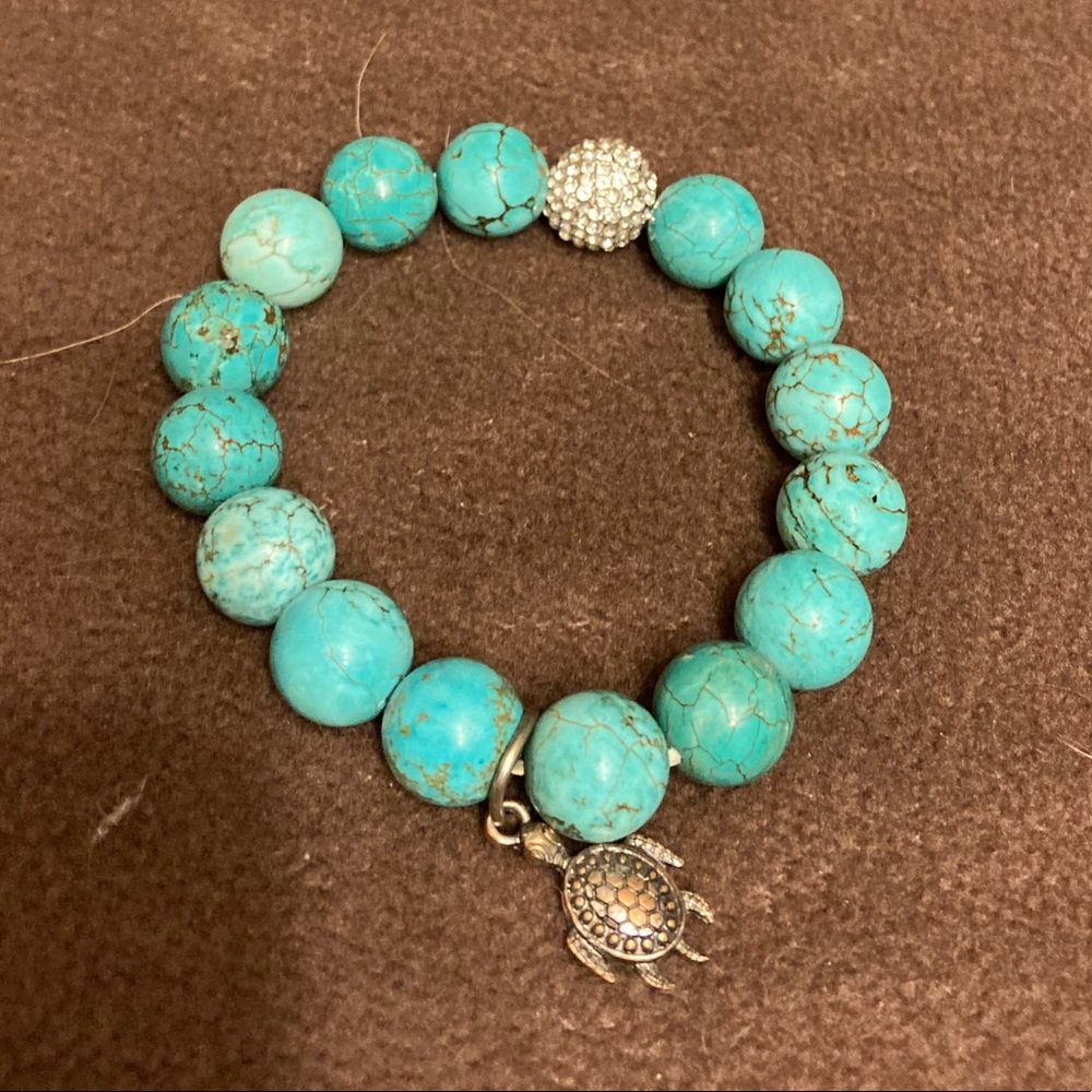 Ashley Bridget Turquoise Swarovski Turtle Bracelet